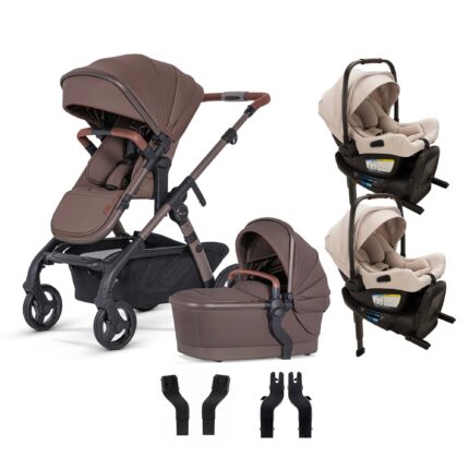 Silver Cross Wave 3 Complete Stroller + Nuna PIPA Aire RX Infant Car Seat Twin Travel System